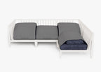 Canapé d'angle d'extérieur en aluminium blanc - 4 places