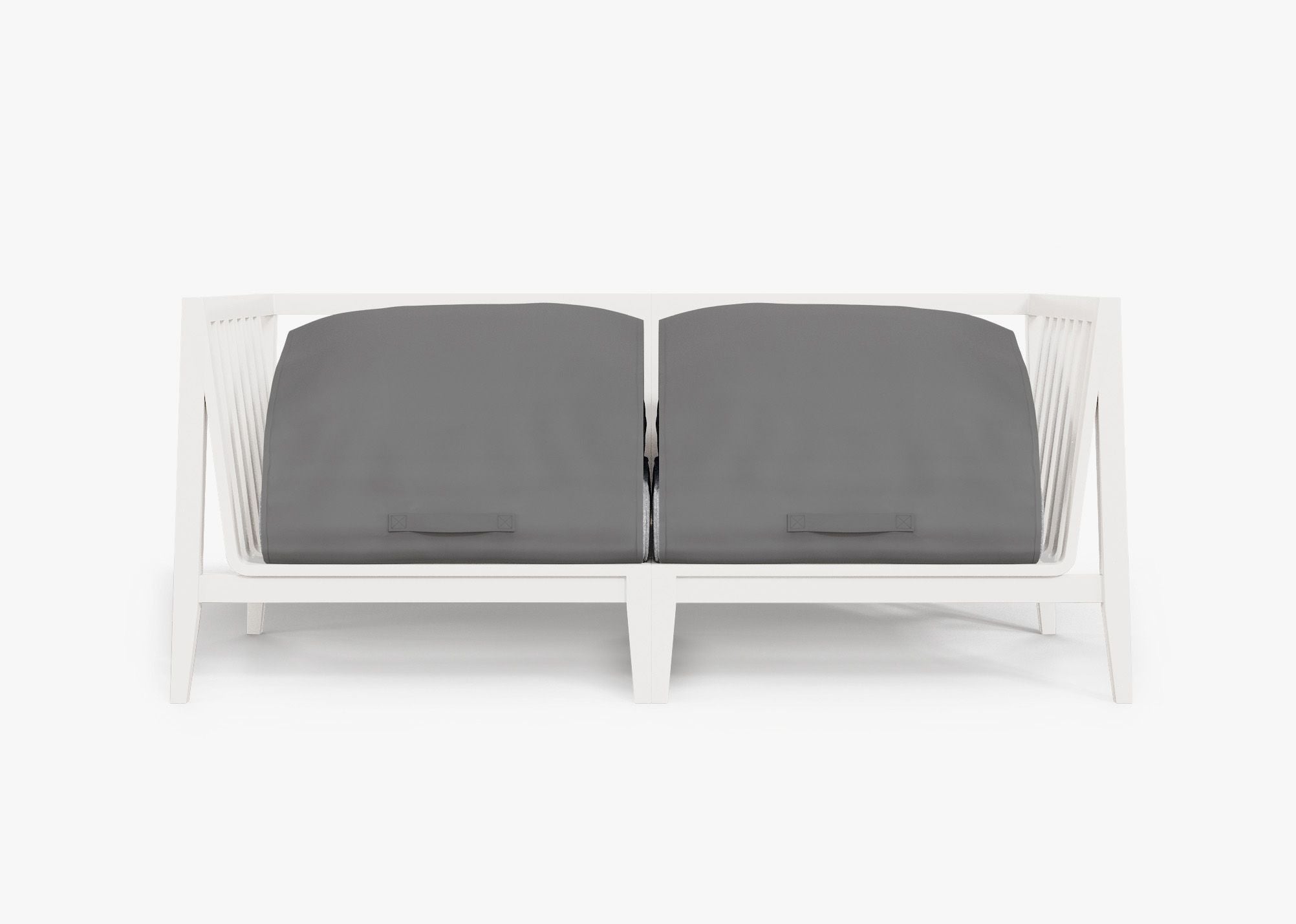 Canapé deux places d'extérieur en aluminium blanc