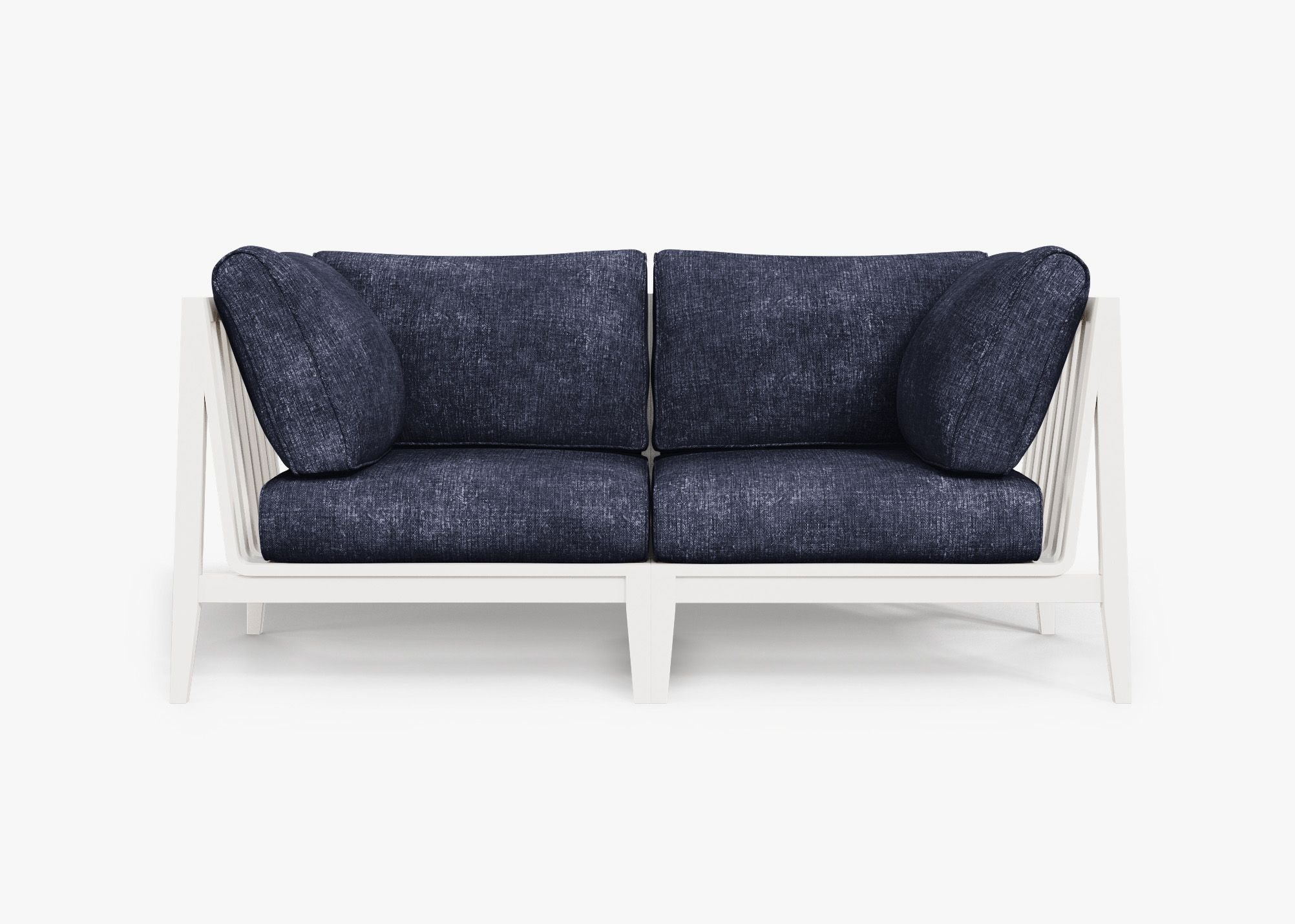 Canapé deux places d'extérieur en aluminium blanc