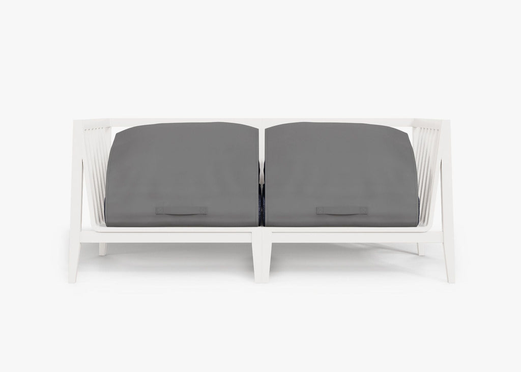 Canapé deux places d'extérieur en aluminium blanc