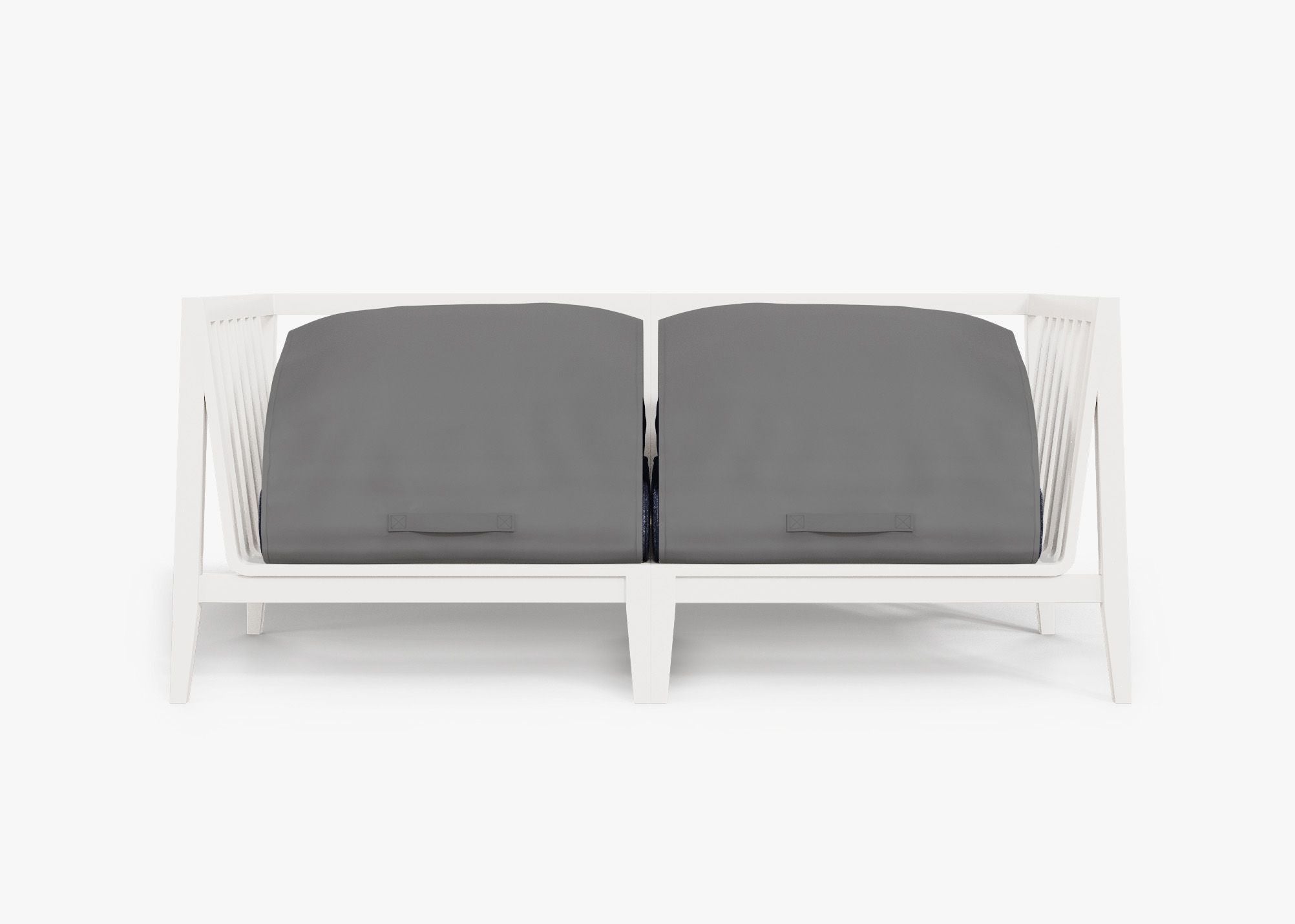 Canapé deux places d'extérieur en aluminium blanc