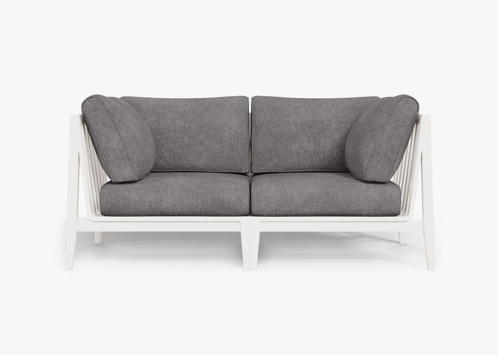 Canapé deux places d'extérieur en aluminium blanc