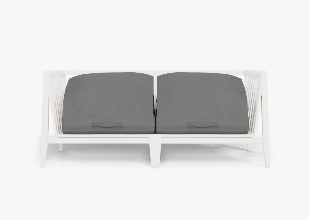 Canapé deux places d'extérieur en aluminium blanc