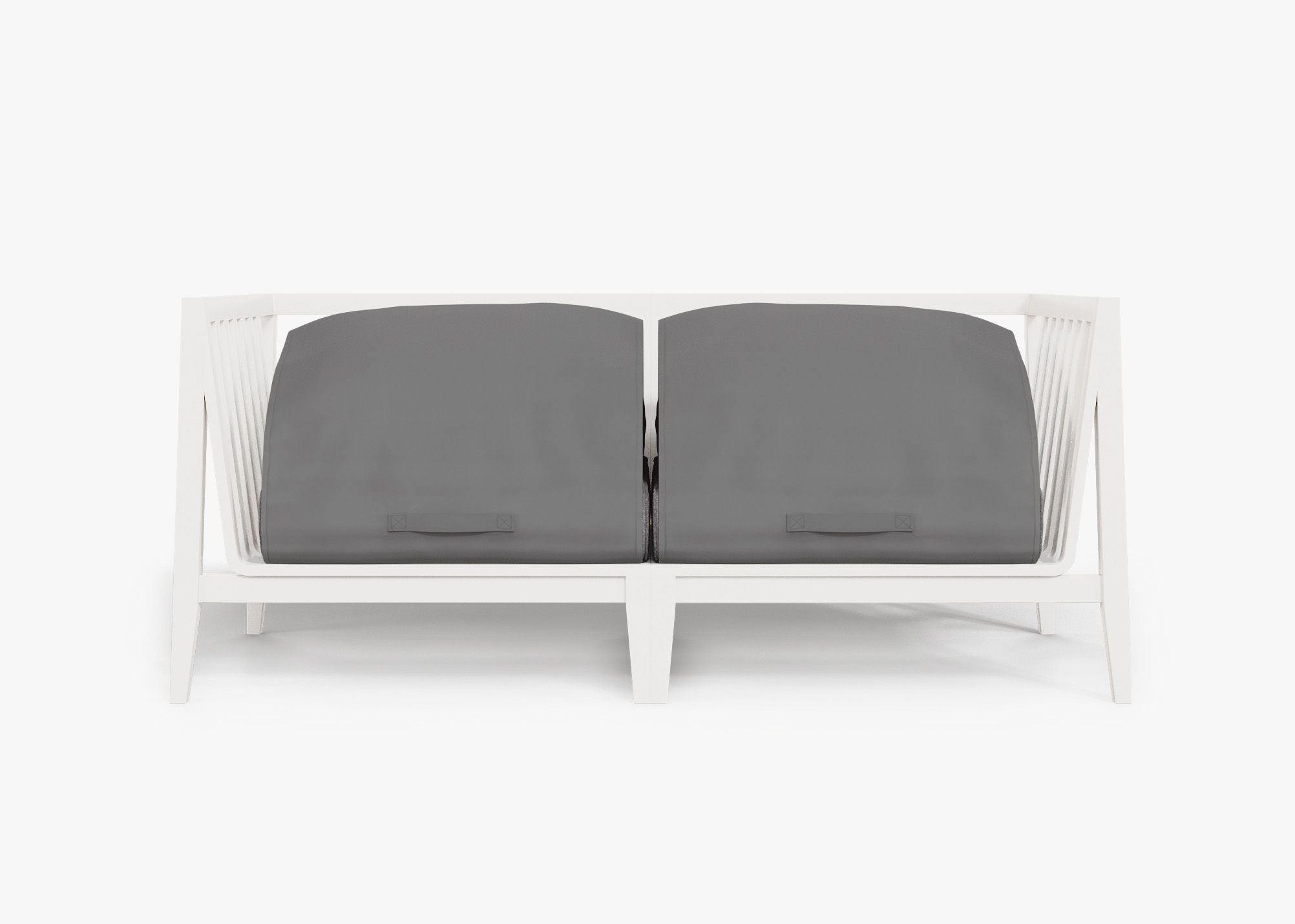 Canapé deux places d'extérieur en aluminium blanc