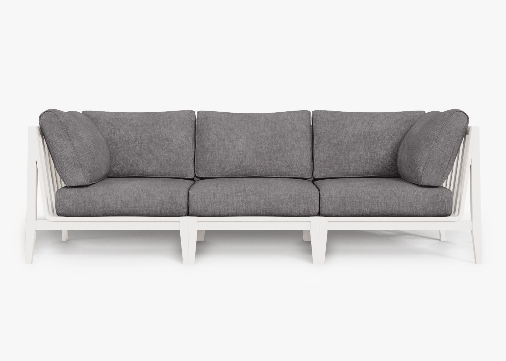 Canapé d'extérieur 3 places en aluminium blanc