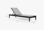Chaise longue d'extérieur en aluminium anthracite avec âme en métal.