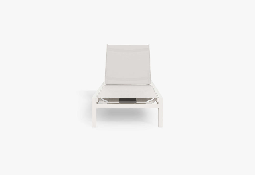 Chaise longue d'extérieur en aluminium blanc
