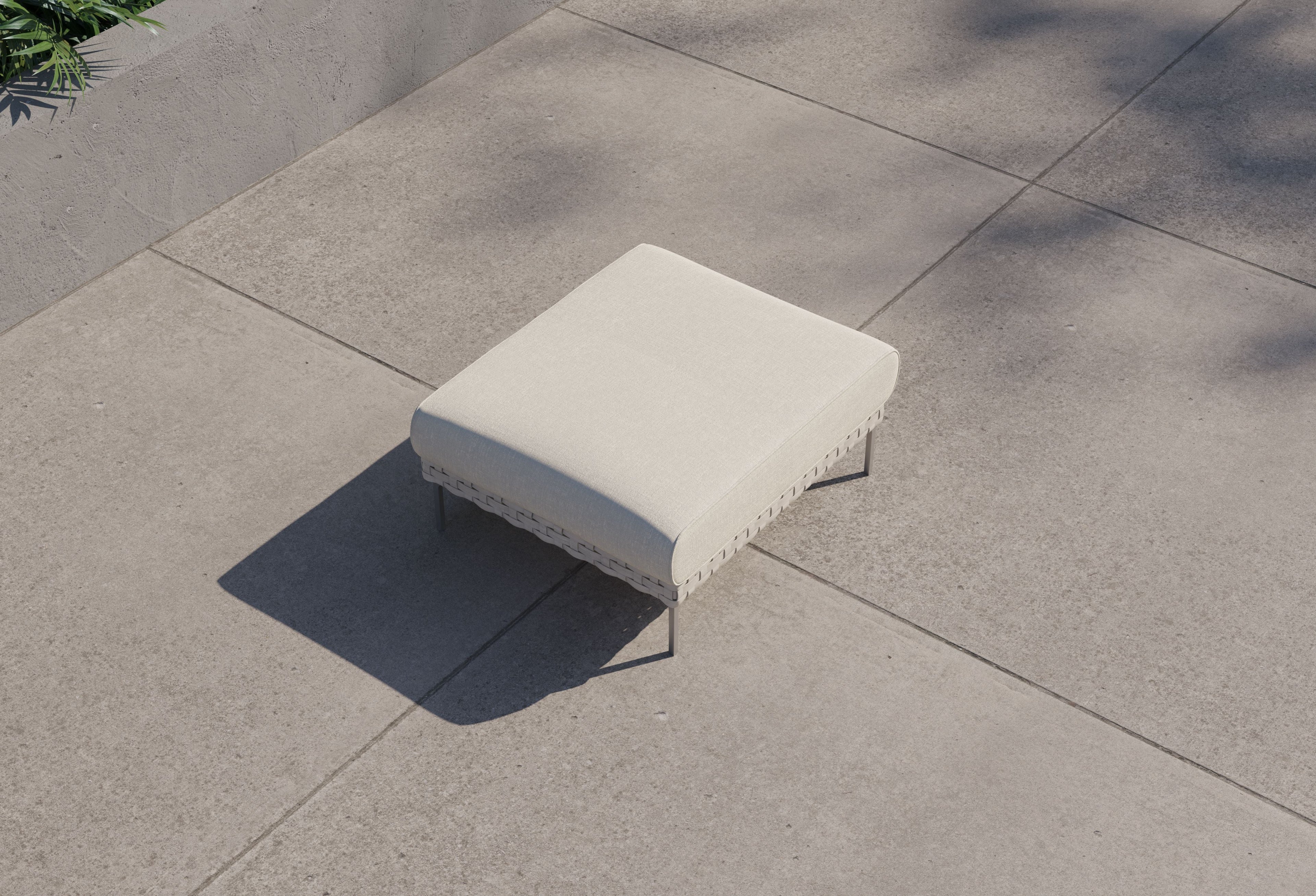 Pouf d'extérieur multifonctionnel en osier tressé ajouré