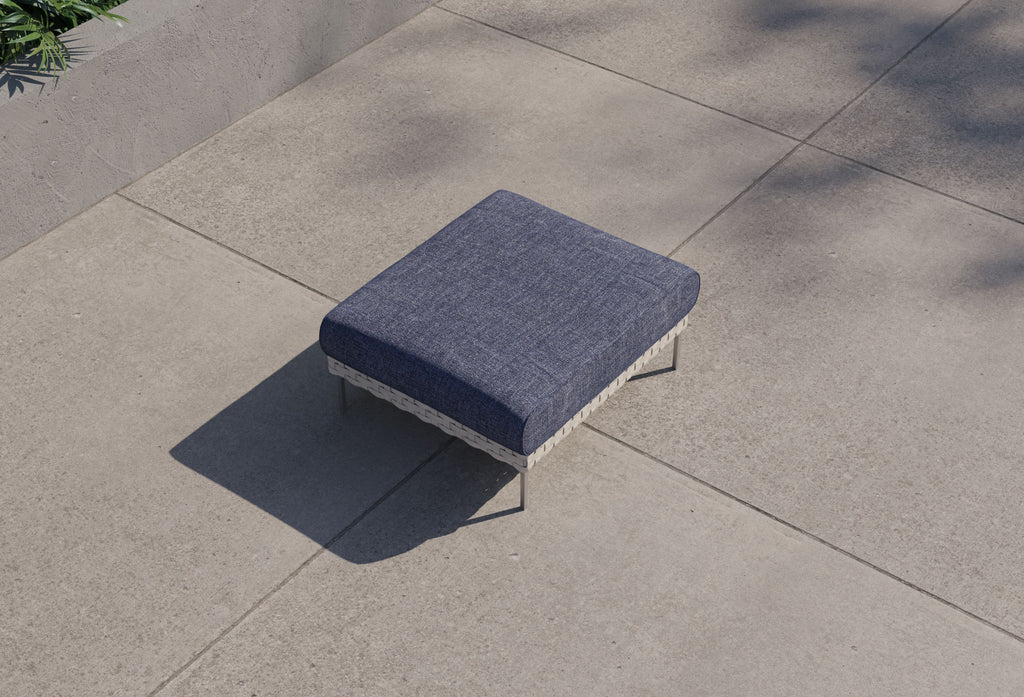 Pouf d'extérieur multifonctionnel en osier tressé ajouré