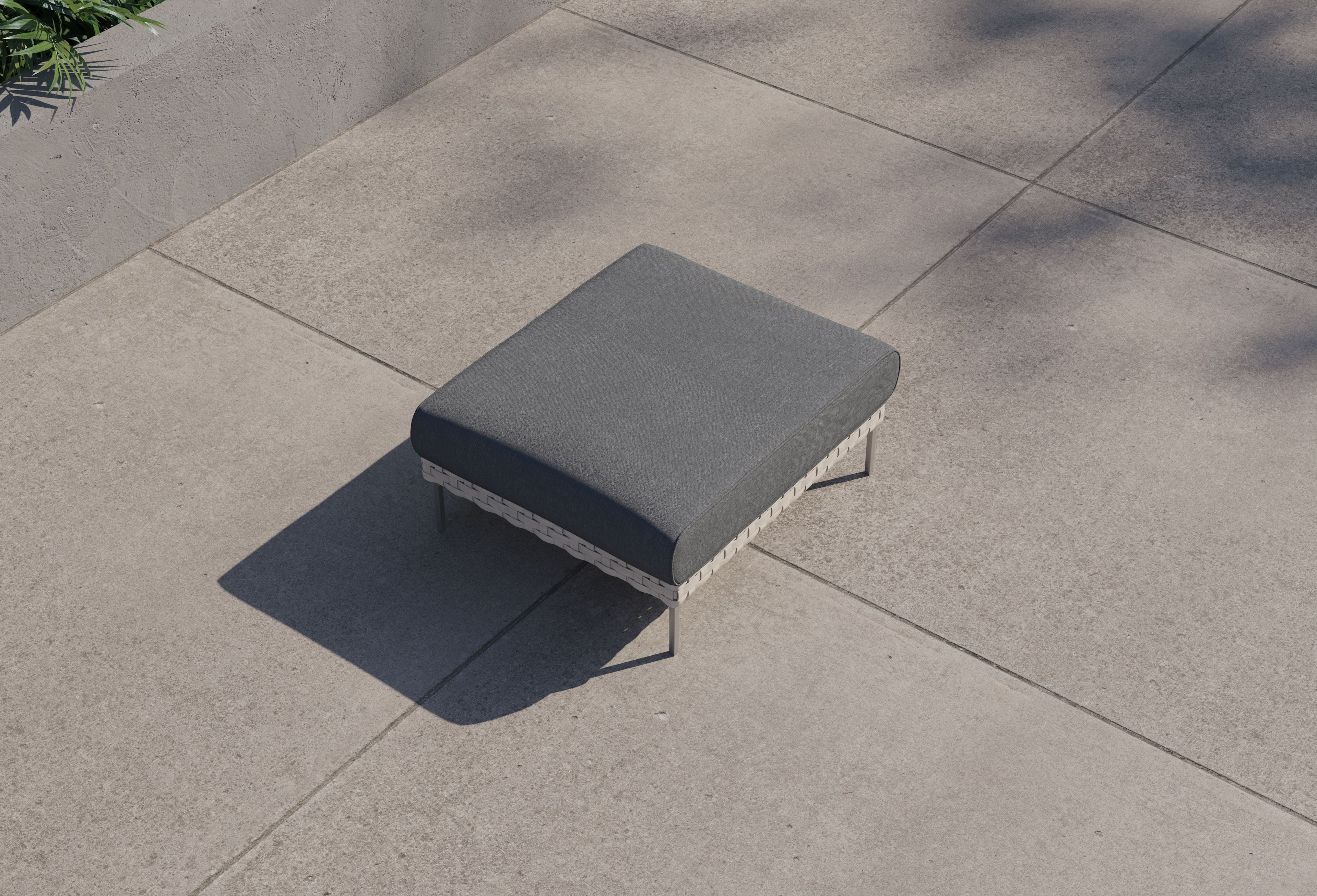 Pouf d'extérieur multifonctionnel en osier tressé ajouré