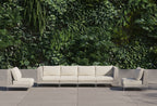 Canapé d'extérieur en résine tressée ajourée avec fauteuils sans accoudoirs - 6 places