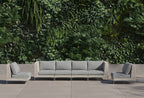 Canapé d'extérieur en résine tressée ajourée avec fauteuils sans accoudoirs - 6 places