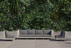 Canapé d'extérieur en résine tressée ajourée avec fauteuils sans accoudoirs - 6 places