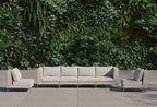 Canapé d'extérieur en résine tressée ajourée avec fauteuils sans accoudoirs - 6 places