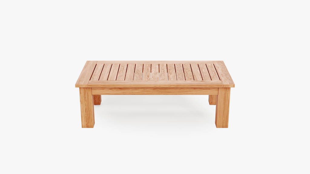 Table basse d'extérieur en teck - Pieds carrés