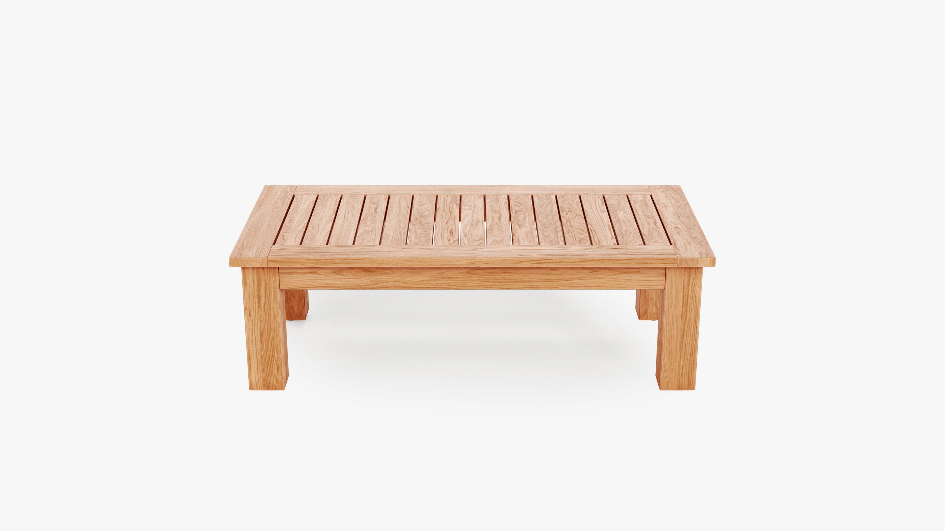 Table basse d'extérieur en teck - Pieds carrés