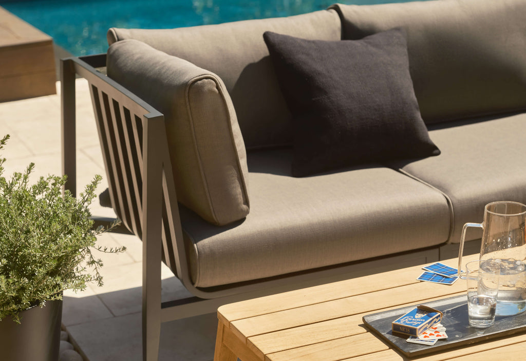 Chaise d'angle d'extérieur en aluminium anthracite - Droite