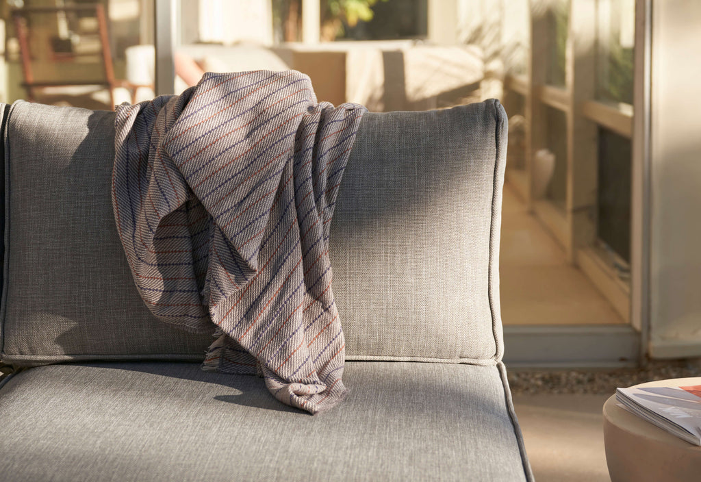 Canapé d'extérieur en aluminium blanc avec fauteuils - 5 places