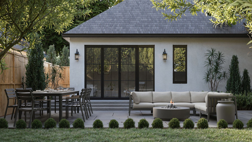 Table de salle à manger d'extérieur OuterStone + 8 chaises de salle à manger sans accoudoirs 595