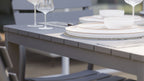 Table de salle à manger carrée d'extérieur en aluminium