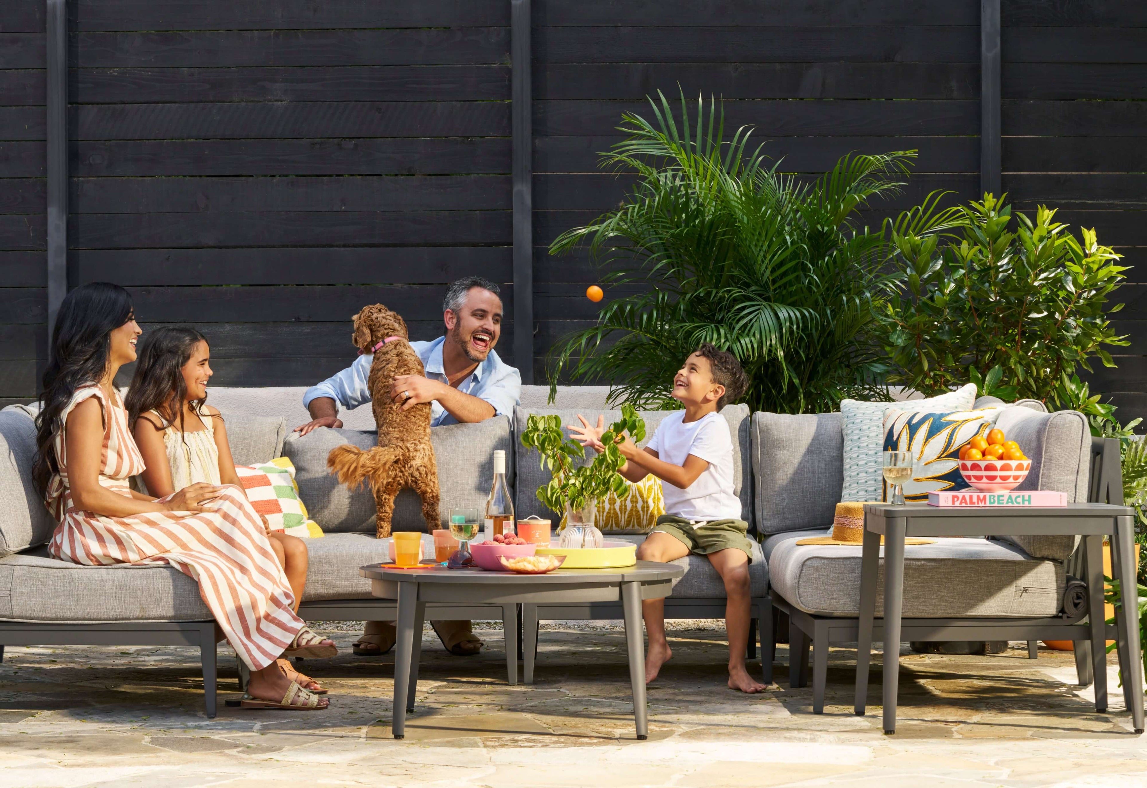 Table basse d'extérieur ronde en aluminium -