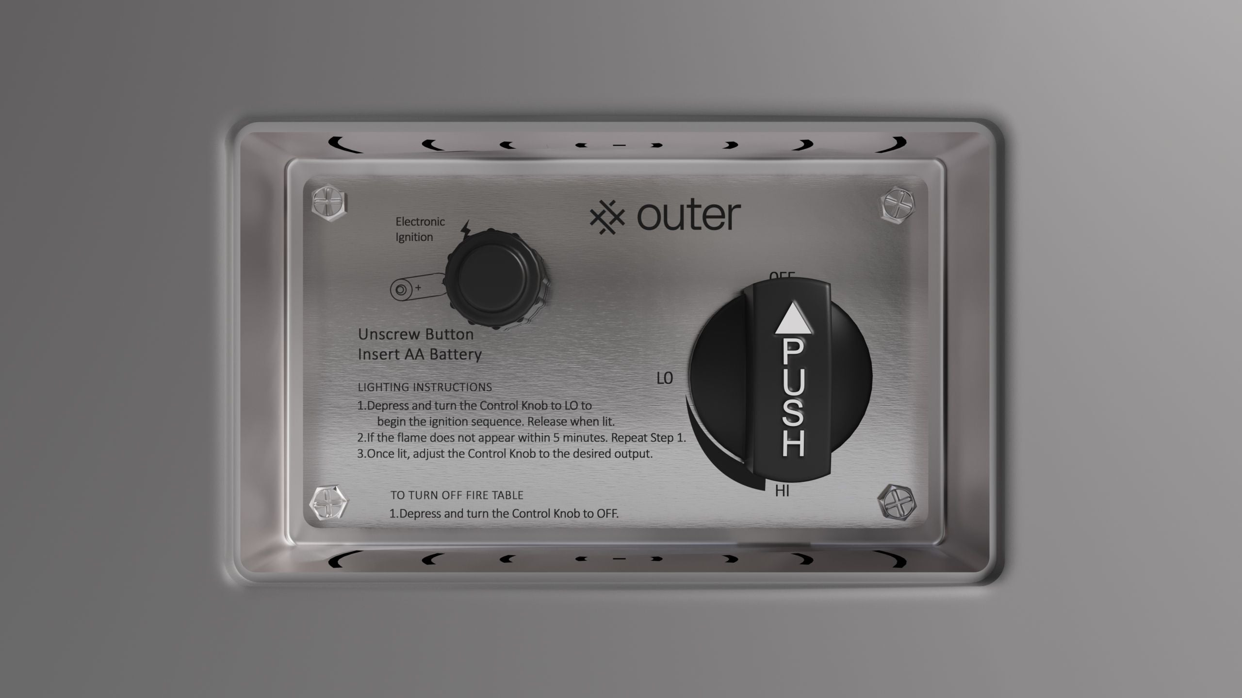 Ensemble de cuisine avec table et foyer en béton + housse pour bouteille de propane - Rectangulaire