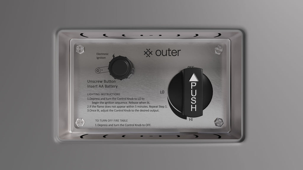 Ensemble table et foyer en béton rectangulaire pour la cuisine