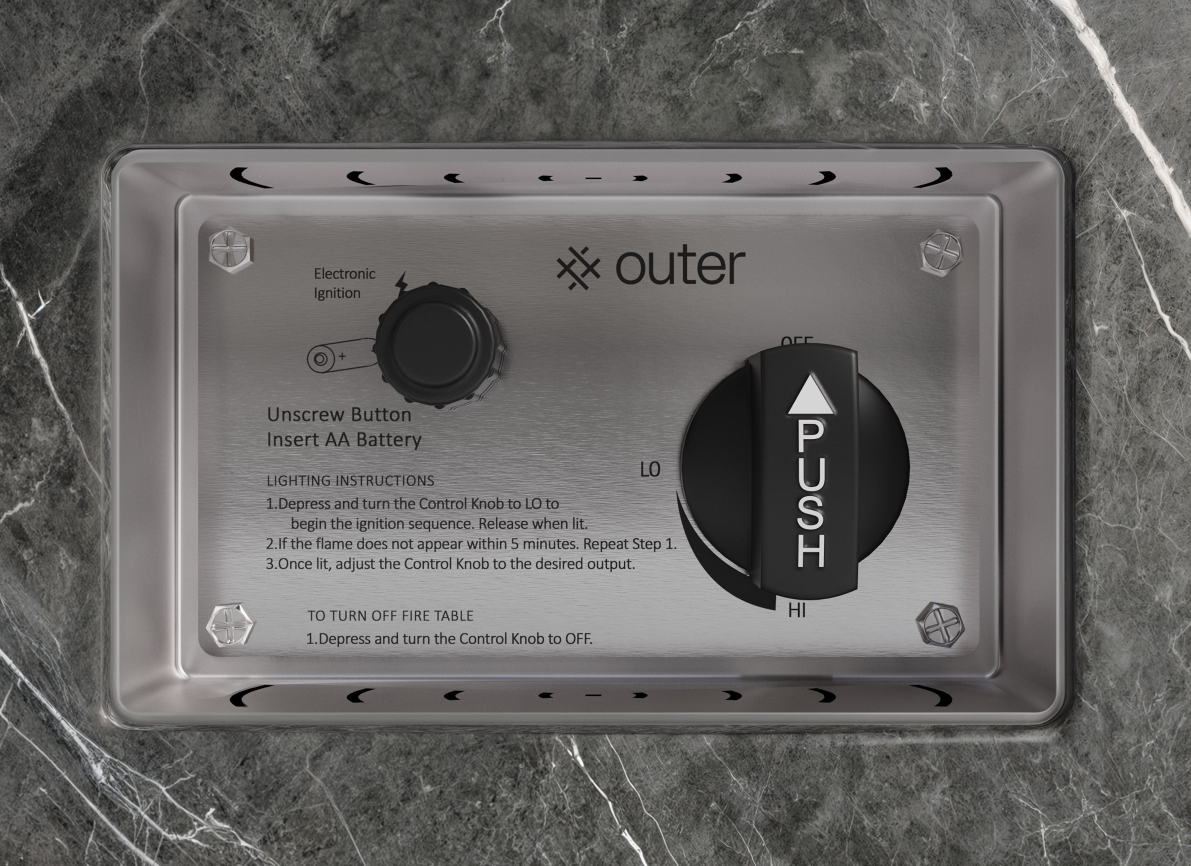 Ensemble de cuisson pour foyer OuterStone + housse pour bouteille de propane - Rectangulaire