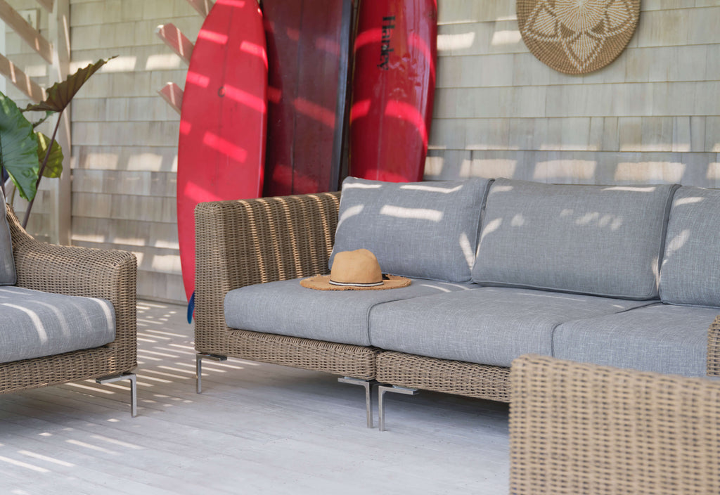 Ensemble de conversation de fauteuils de jardin sans accoudoirs en osier marron