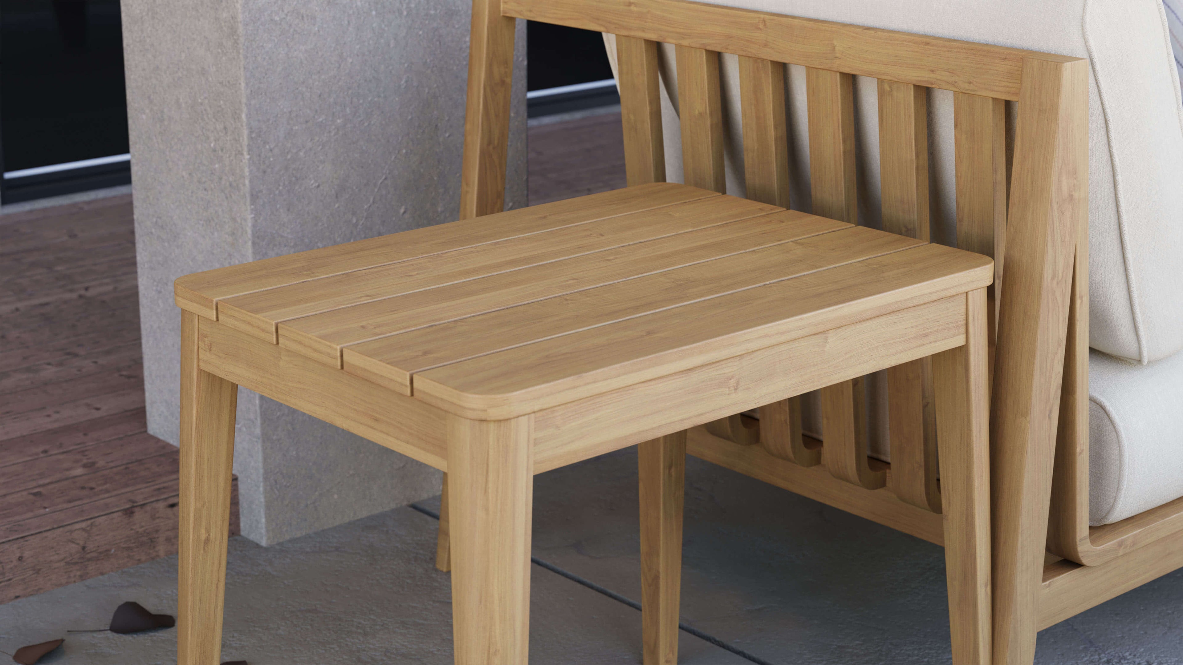 Table d'appoint d'extérieur en teck