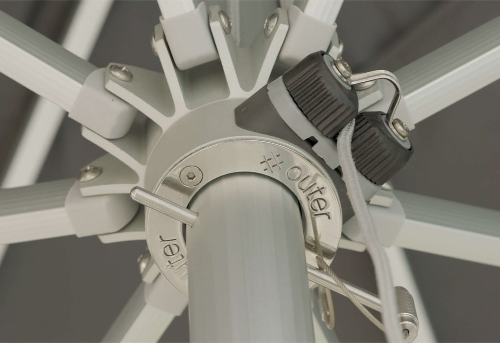 Parasol d'extérieur en aluminium de qualité marine