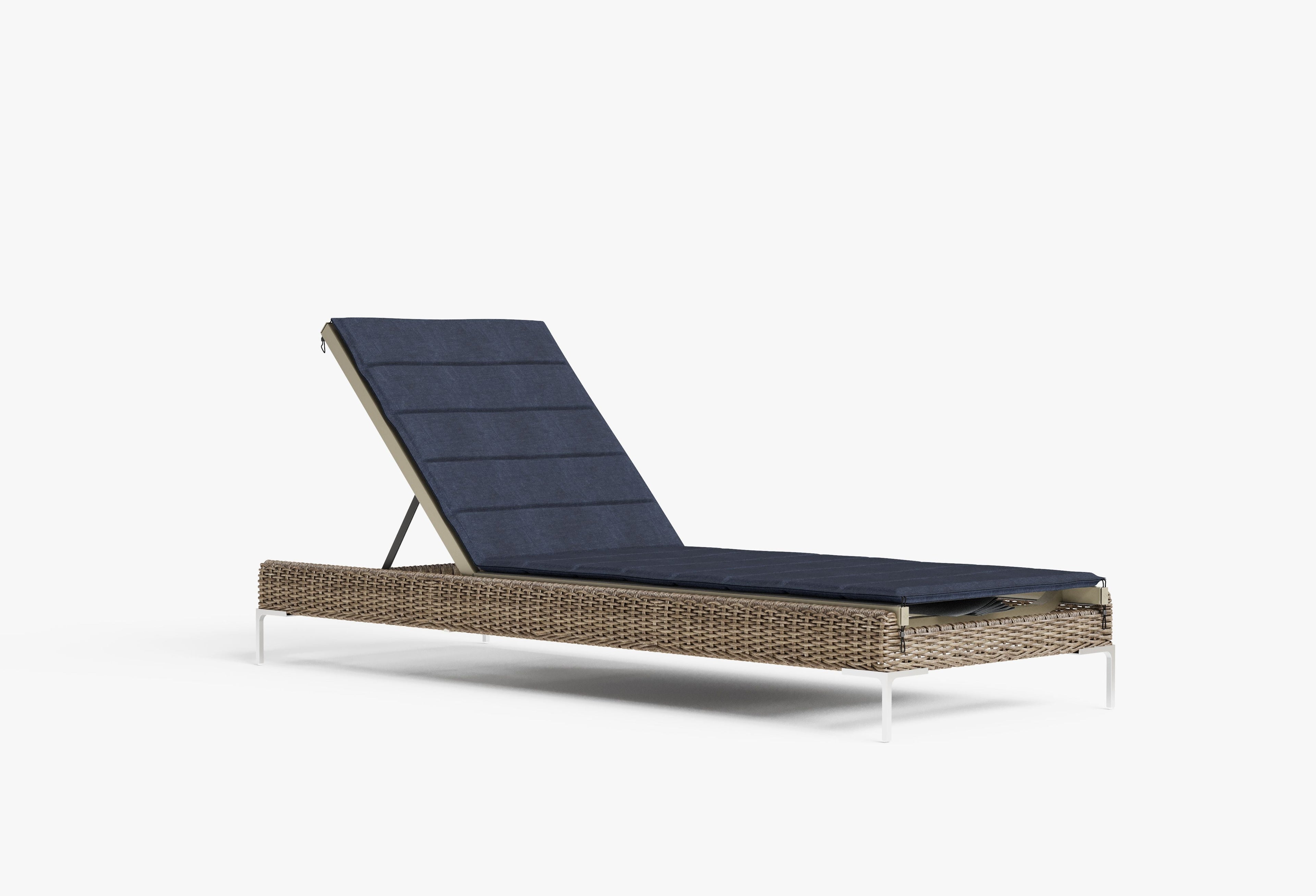 Coussin de chaise longue en aluminium ou en osier