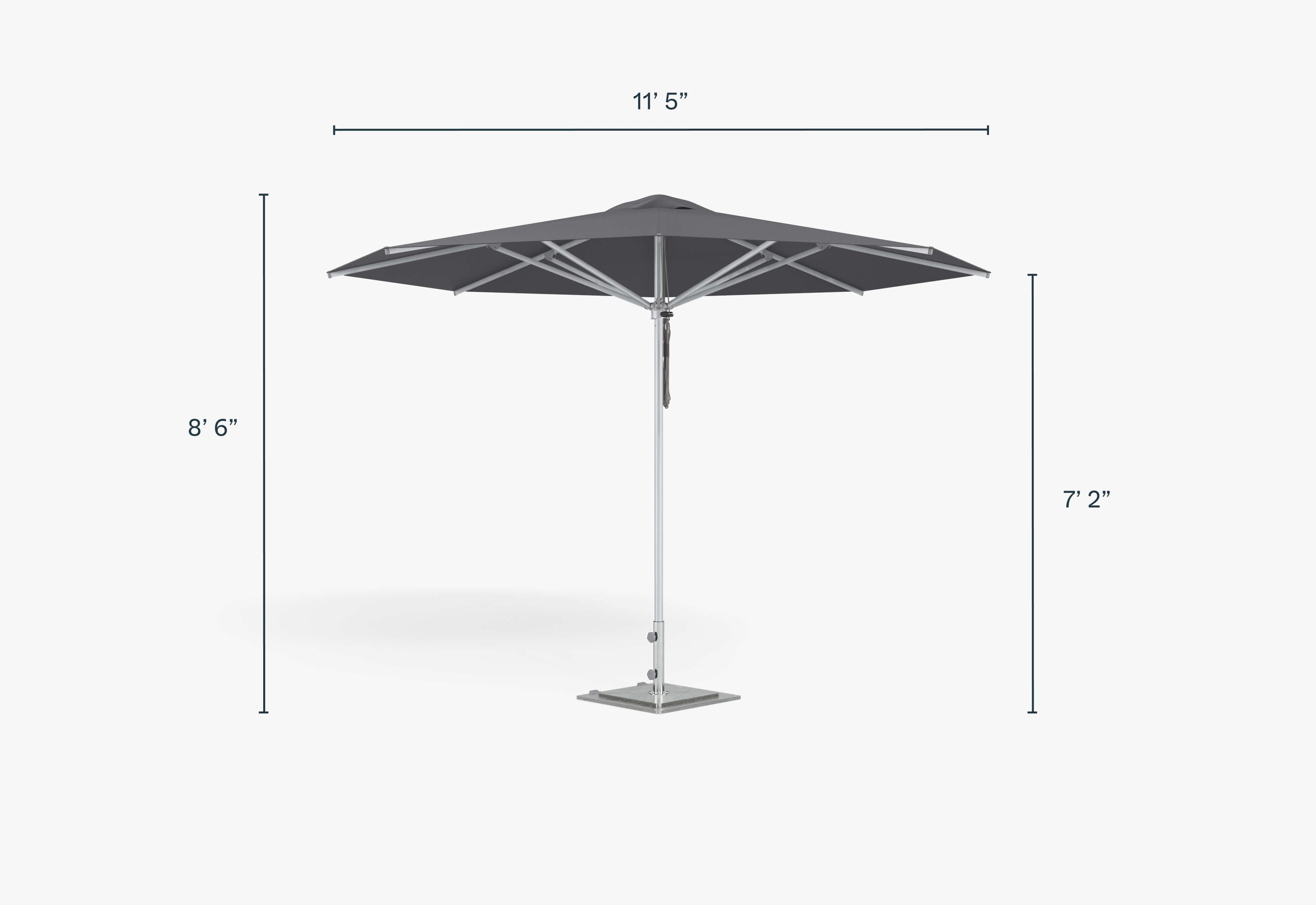 Parasol d'extérieur en aluminium de qualité marine