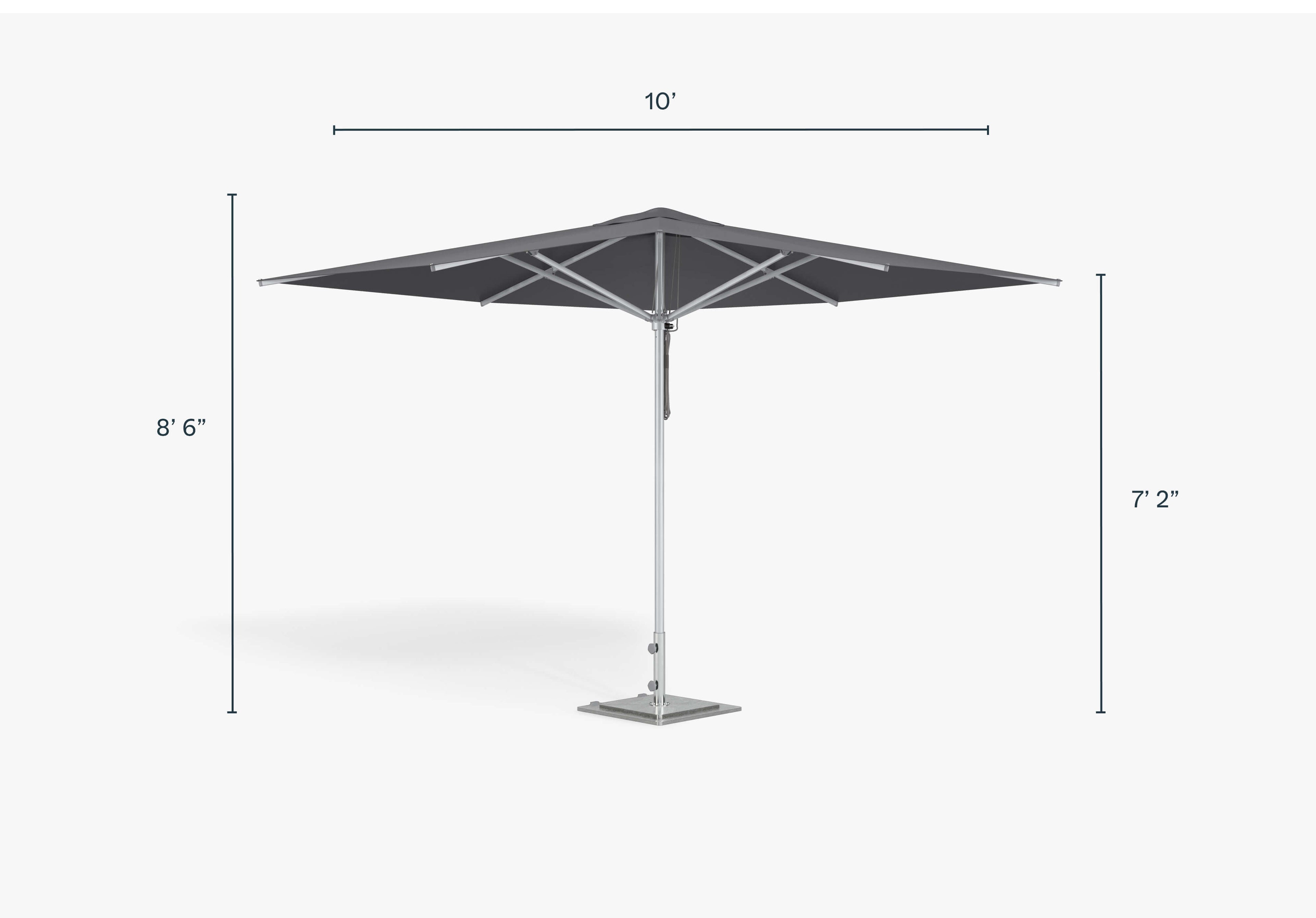 Parasol d'extérieur en aluminium de qualité marine