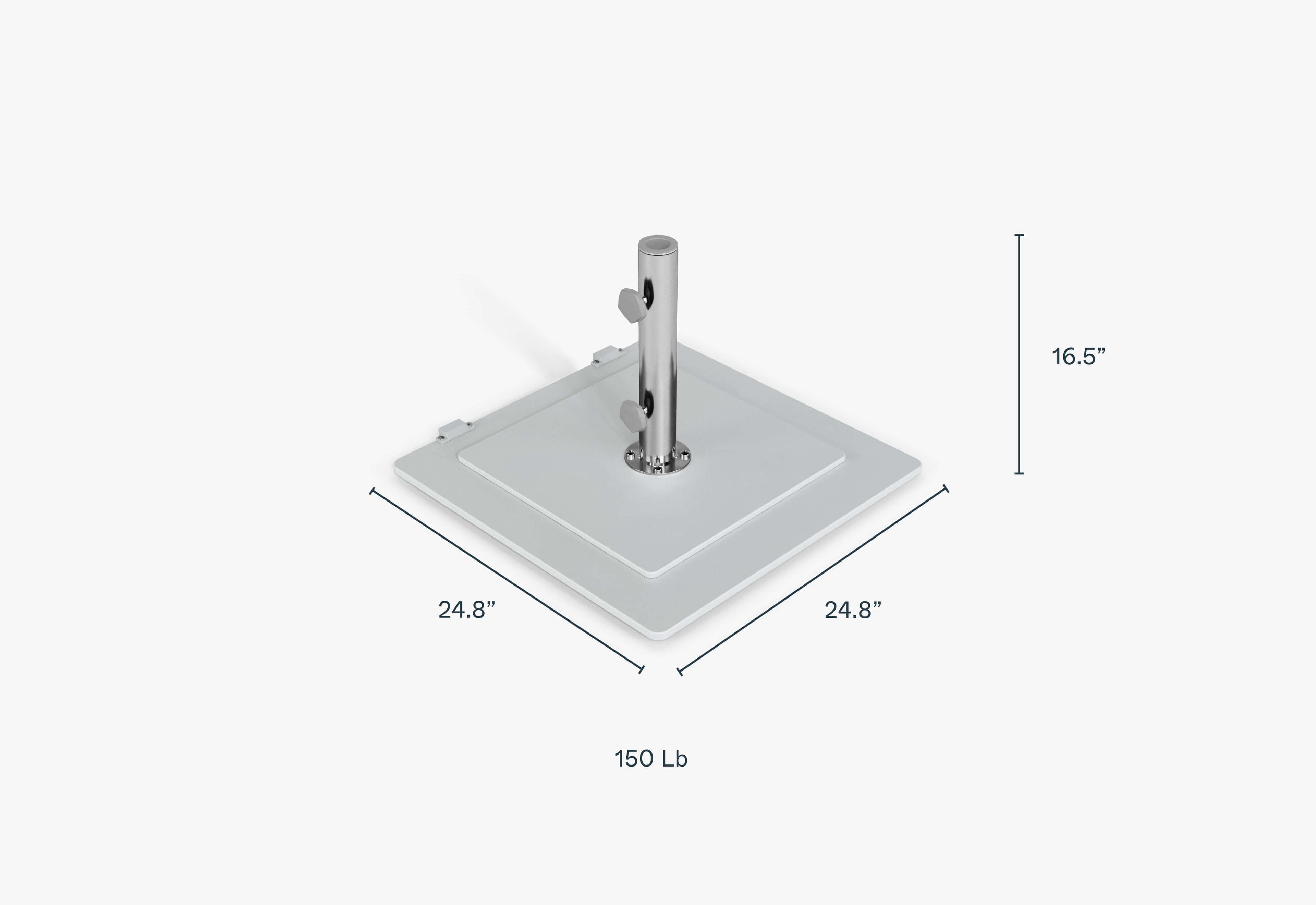 Base de parasol robuste en tôle d'acier galvanisé (150 lb)